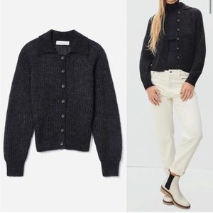 Everlane The Alpaca Collared Cardigan size M